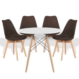 Zestaw biały okrągły stolik loftowy + krzesła czarne do jadalni
