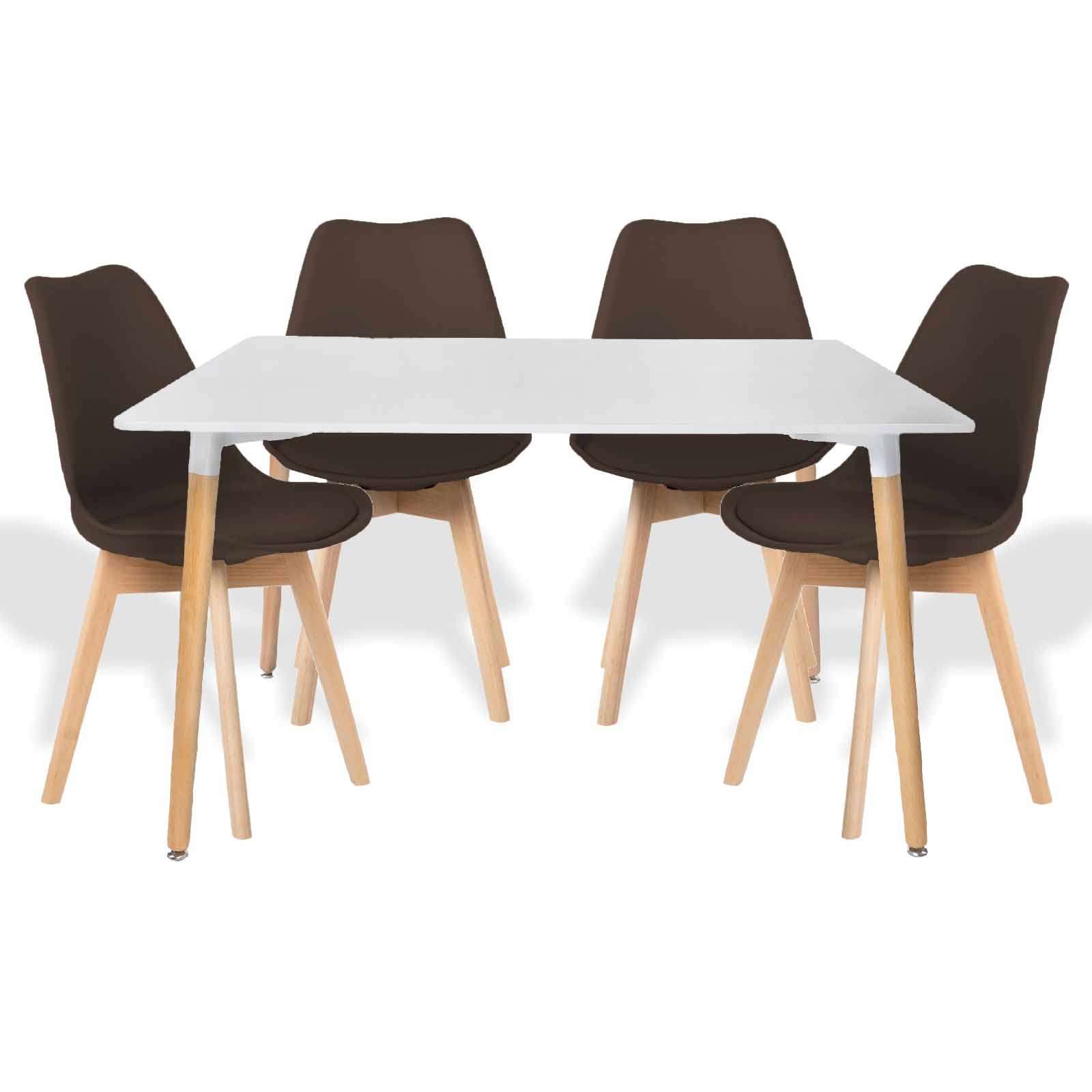 Zestaw biały stół loftowy + krzesła do jadalni czarne
